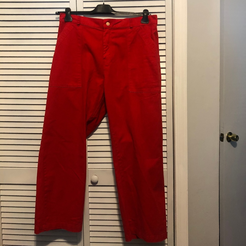 Big Bud Press Cropped Red Trousers (size 14 - XL)
